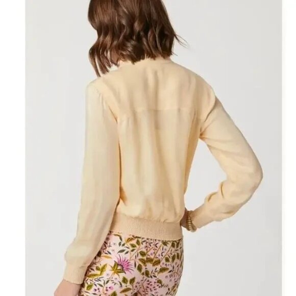 Spartina 449 Charleigh Jacket Lightweight Bomber Wheat Butter Yellow Medium - Picture 3 of 9